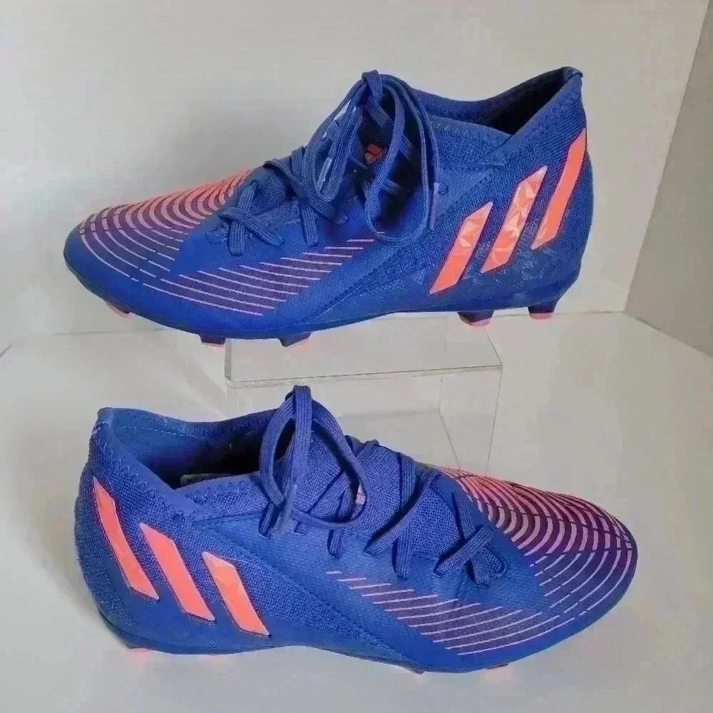 Adidas Predator Edge.3 Sz 5.5 FG Blue Youth Soccer Football Cleats GW2361